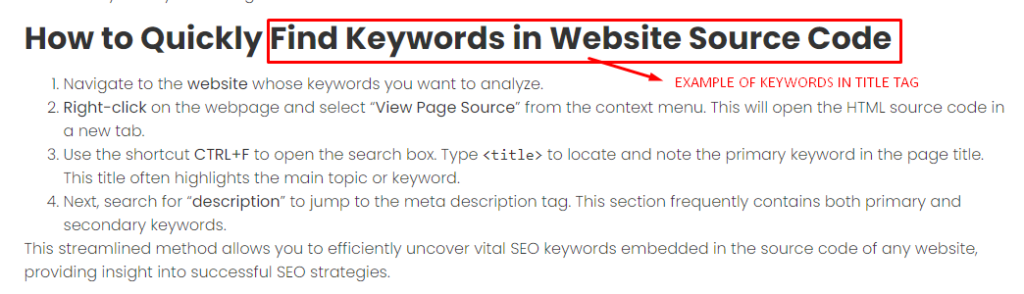 example of keyword in title